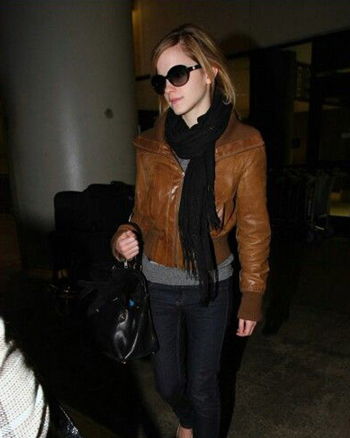 Upgrade your wardrobe with a leather jacket like Emma Watson's in UK market