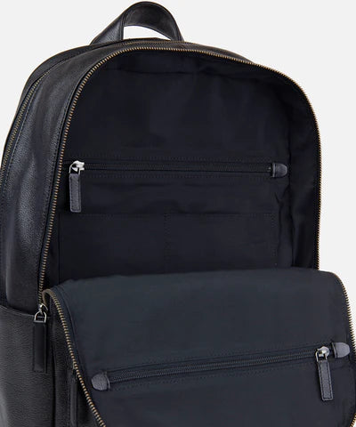 Classic Black Leather Backpack for Everyday Use and Travel in Amerian market