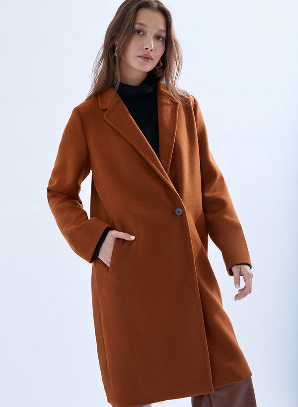 Women Wool Long Coat Casual Style