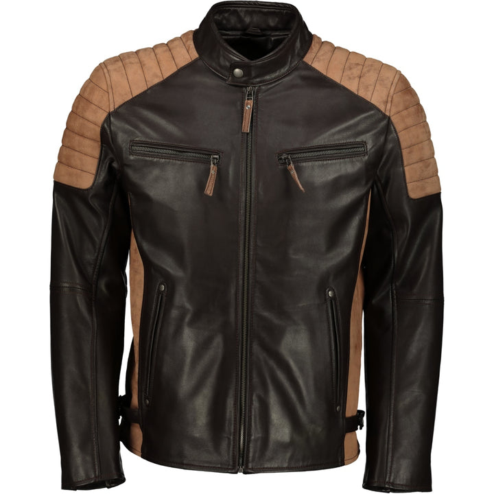 Men's Two Tone Brown Motorcycle Bomber in usa
