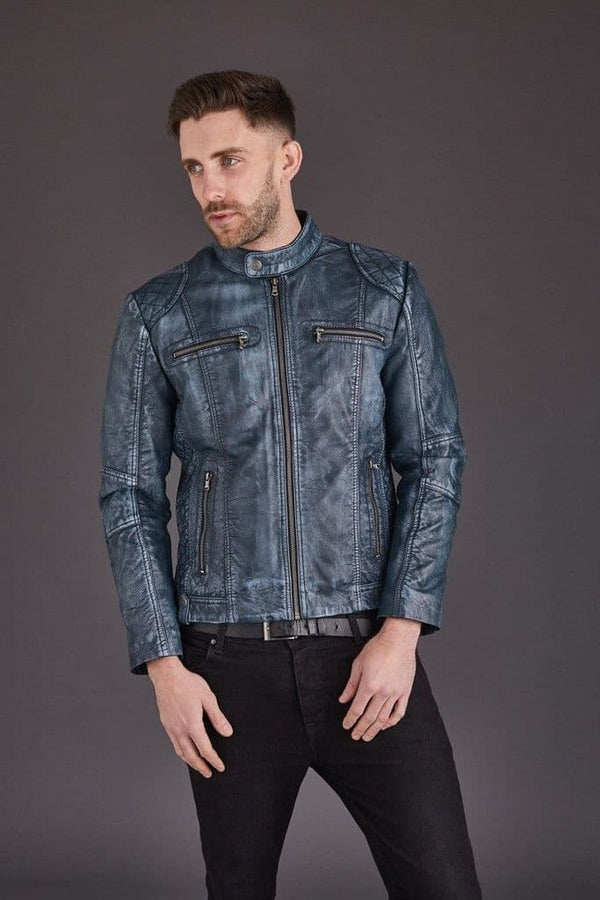 Men's Quilted Vintage Biker leather jacket