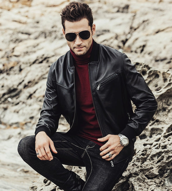 Mens Black Leather Jackets in USA