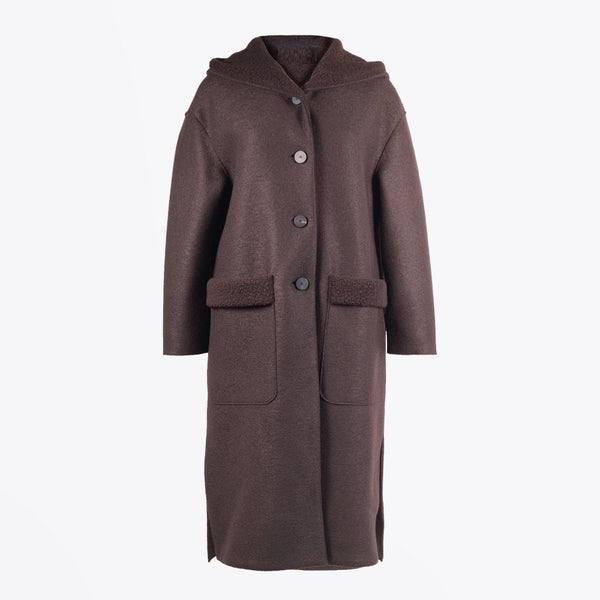 Women's Italian Style Hooded Soft Wool Coat