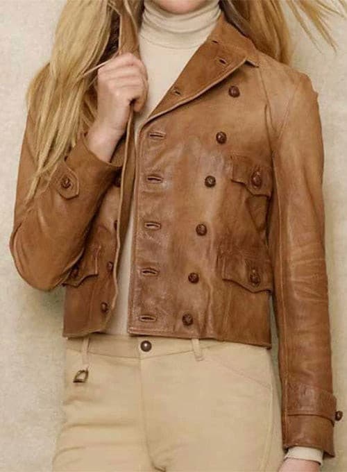 Women's Super Stylish Vintage Leather blazer Jacket By TJS