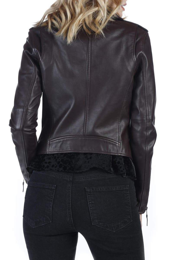 Black Biker Leather Jacket for Women in USA