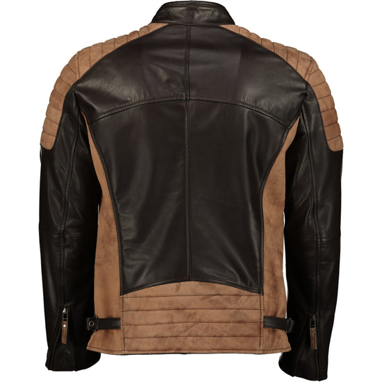 Men's Two Tone Brown Motorcycle Bomber leather jacket in usa