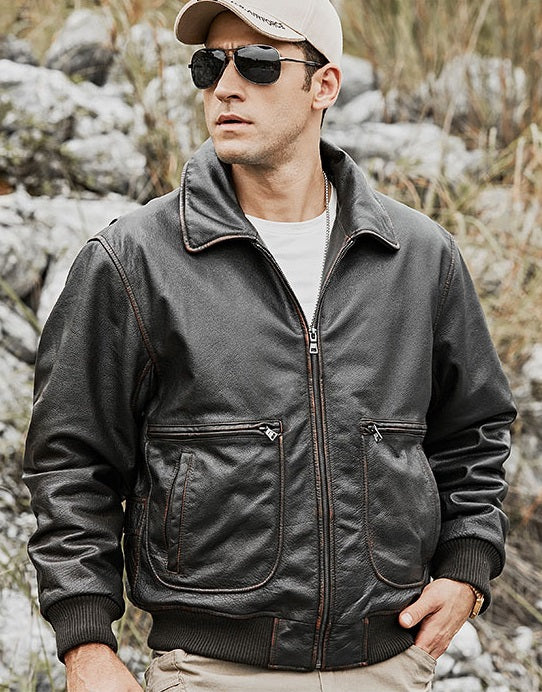 Men's air force leather jacket