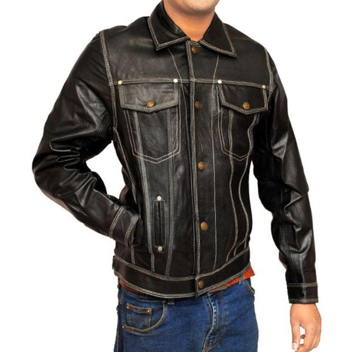 MGS-5 Big Boss Stylish Leather Jacket for men in uk