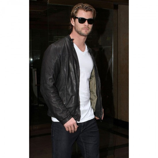 Chris Hemsworth's Iconic Black Leather Jacket in USA market
