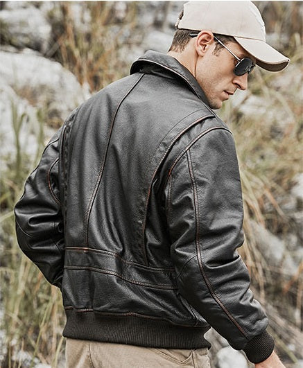 Real cow leather bomber for men in usa