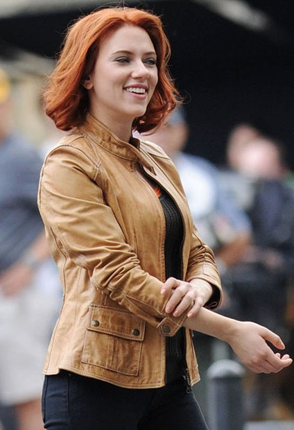 Natasha Romanoff The Avengers Camel Color Leather Jacket