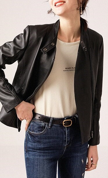 Black Leather jacket for women in USA