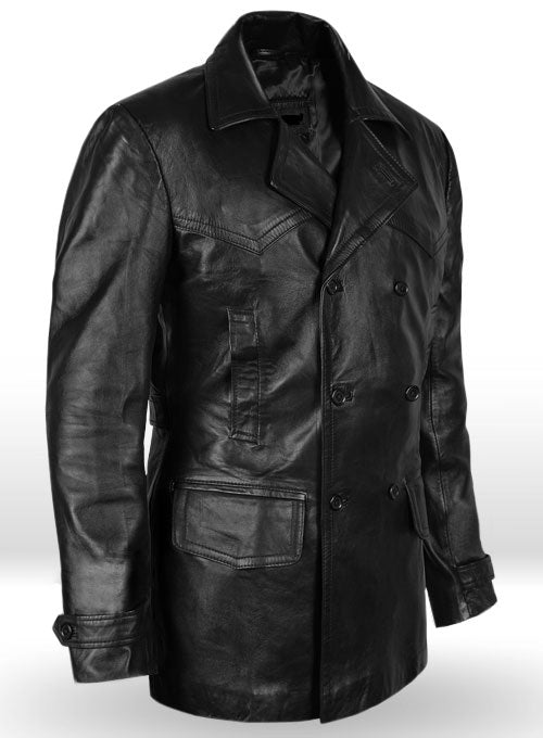 David Tennant's fashion-forward leather trench coat in American style