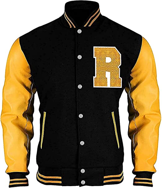 black and yellow wool leather jacket for men in USA