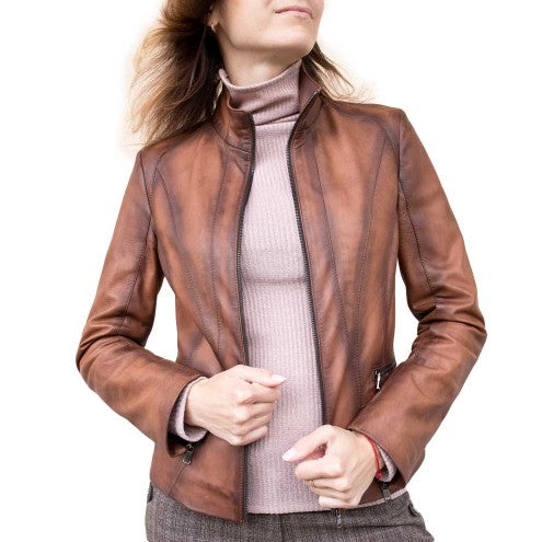 Brown Moto leather jacket