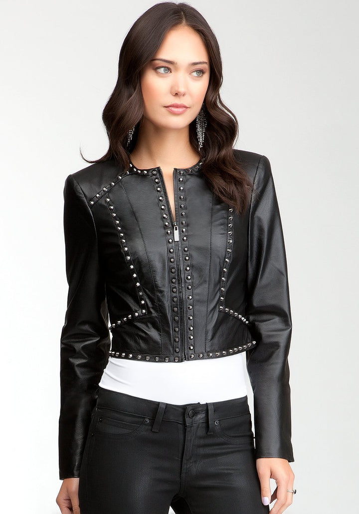 Black leather jacket for women in USA