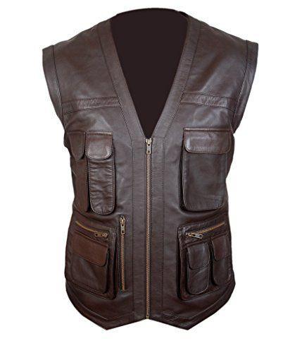 Chris Pratt Jurassic World Premium Leather Vest in uk for men