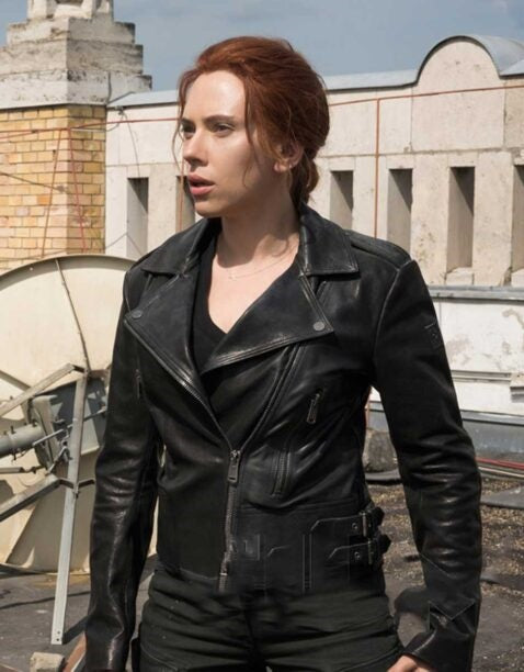 Natasha Romanoff Black Widow Motorcycle Leather Jacket