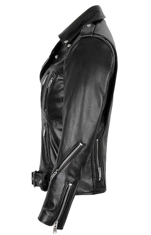Cool Men's Black Multi-Pockets Leather Jacket in USA