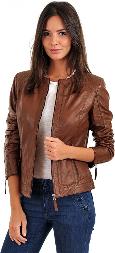 Cow leather jacket for women in USA