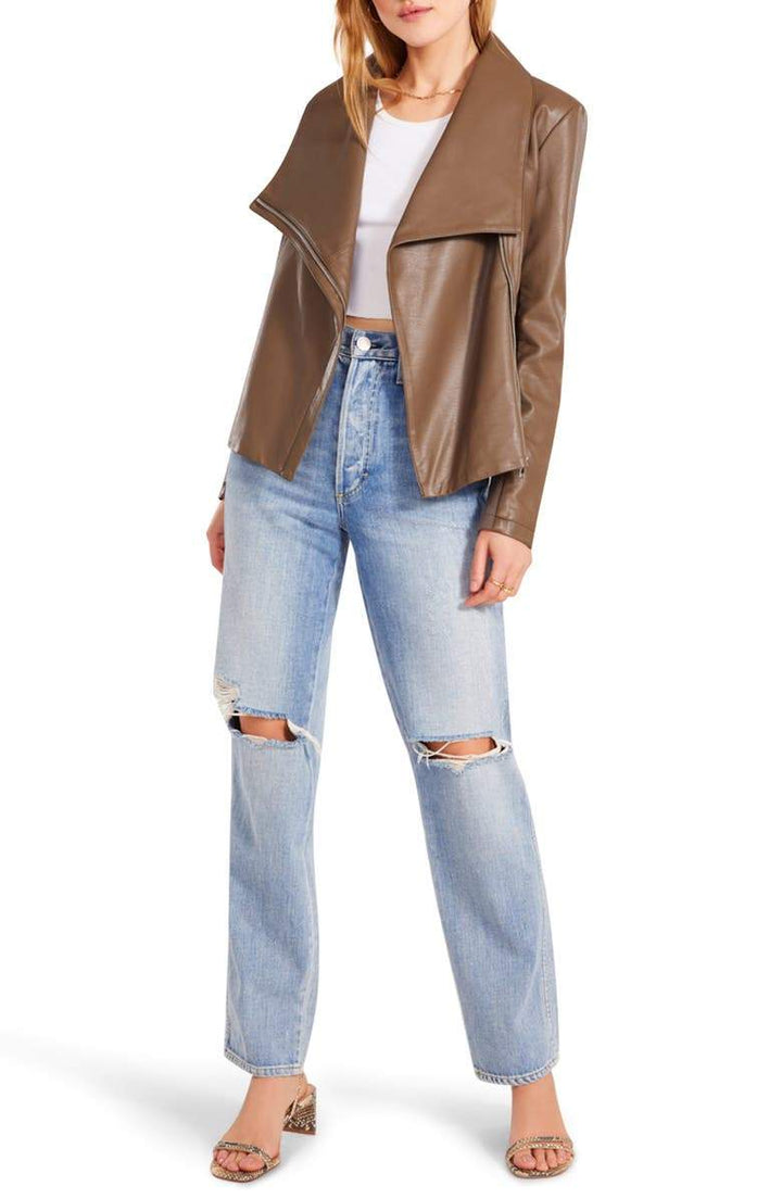 Brown Leather Jacket Dakota Up to Speed for women in USA