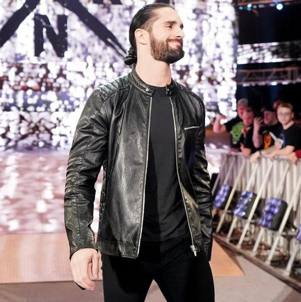 WWE Seth Rollins Black Stylish Leather Jacket by TJS