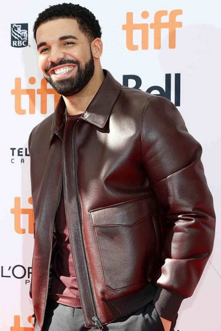 Drake's Stylish Leather Jacket - Decant Series in France style