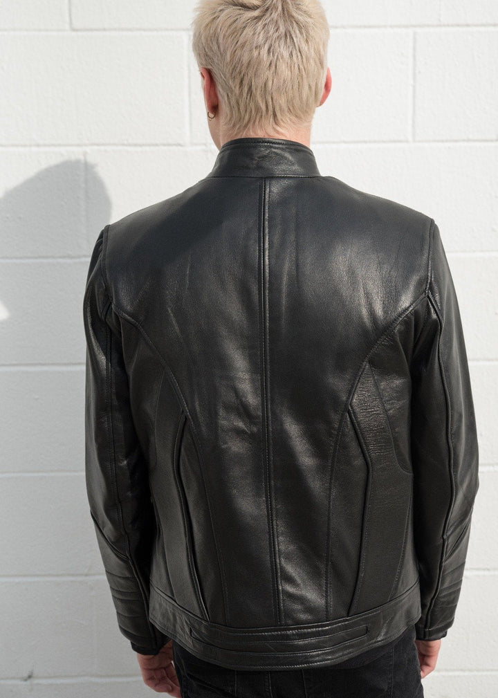 Black Batman Decant Leather Jacket for men