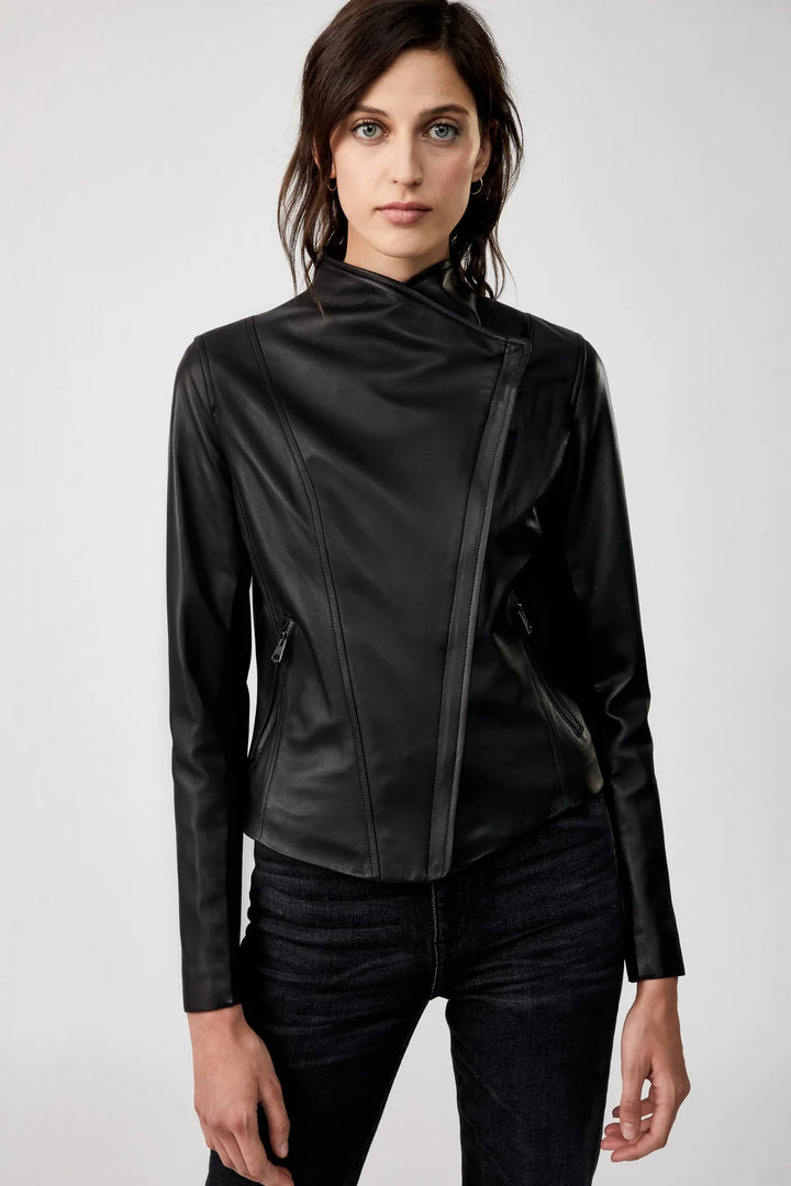 Stylish black women leather jacket for women in USA