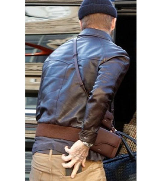 Iconic brown leather jacket by TJS, inspired by David Beckham in German market