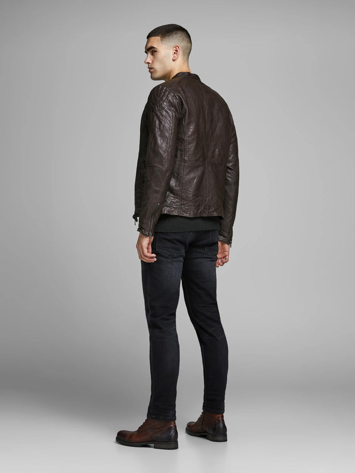 Bomber Slim Body Sheep Skin Decant Leather Jacket in usa for men