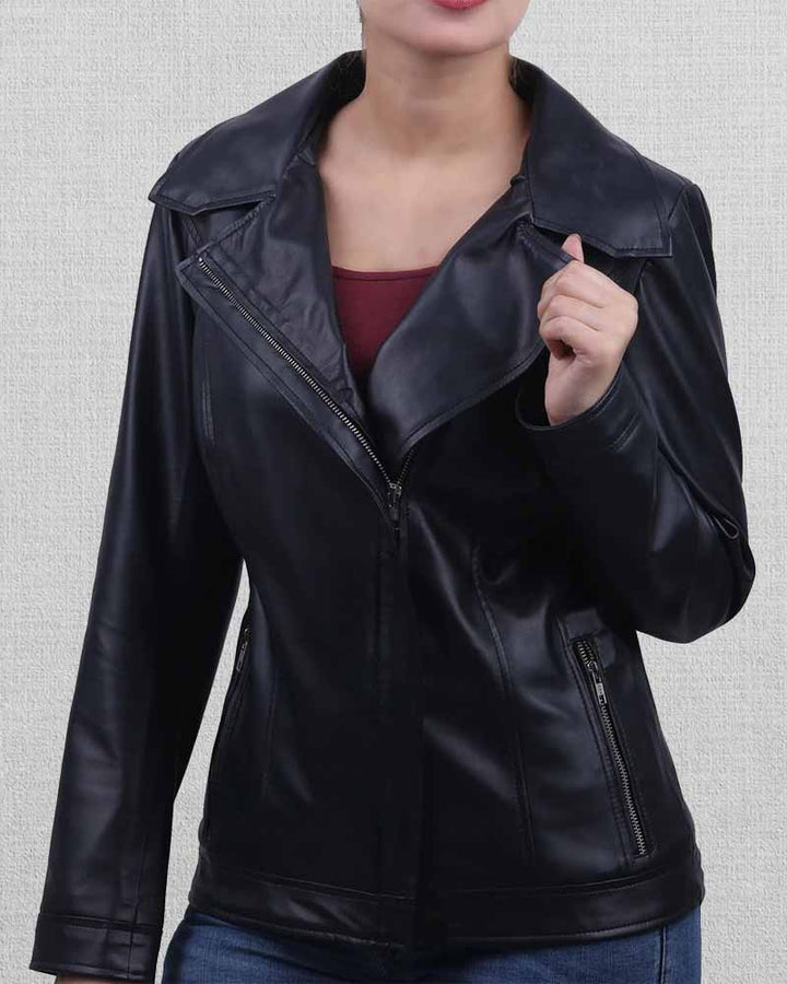 Chic and Timeless Women's Leather Jacket for Bikers US