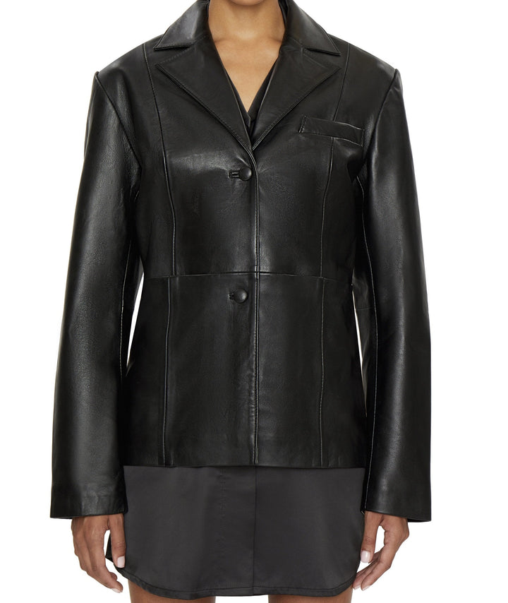 full grain leather jacket for women
