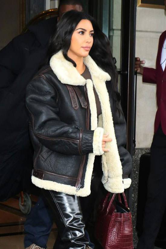 Kim Kardashian Original Leather with Faux Fur Jacket