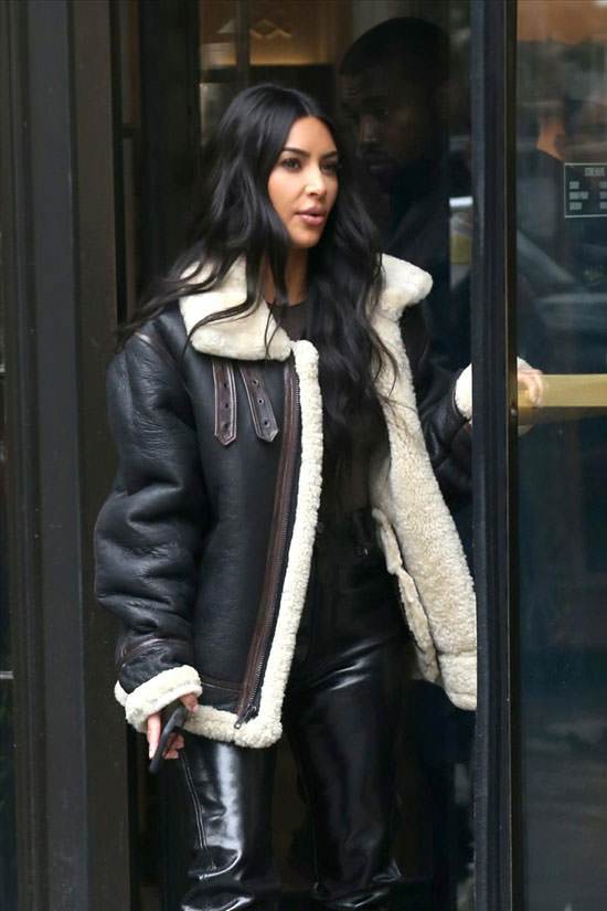 Kim Kardashian Original Leather with Fur Jacket