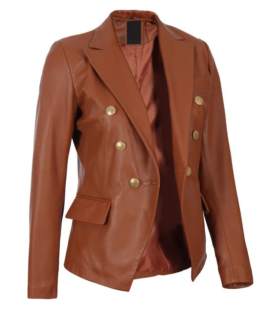 Brown Leather jacket for women