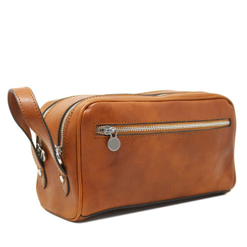 Handsome Gusset Dopp Leather Bag for Men's Grooming Needs in UK