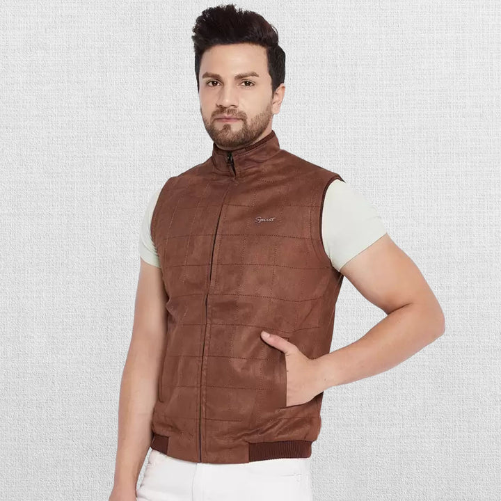 Elegant leather sleeveless suede in usa