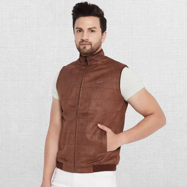 Elegant leather sleeveless suede in usa