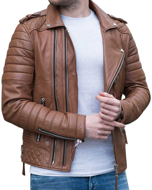 Real leather Inside viscose lining Motorcycle Jacket FOR MEN