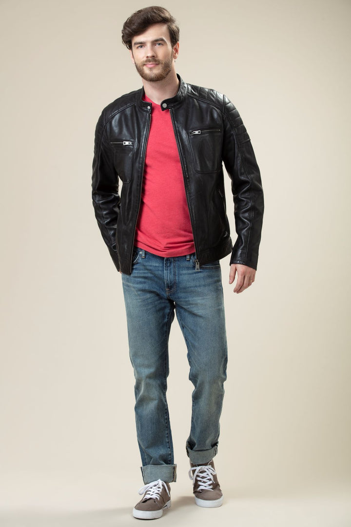 Sheep Skin Decant Leather Jacket for men