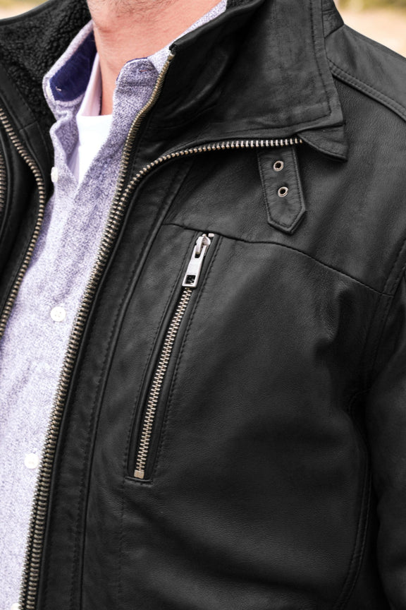 Signature Leather Lined Biker Jacket The Jacket Seller