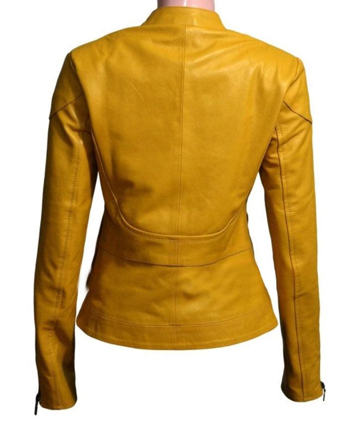 Megan Fox Yellow Leather Biker Jacket