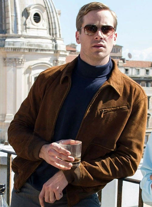 Armie Hammer's iconic leather jacket from The Man from U.N.C.L.E. in USA market
