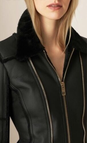 Real sheep biker leather jacket for women