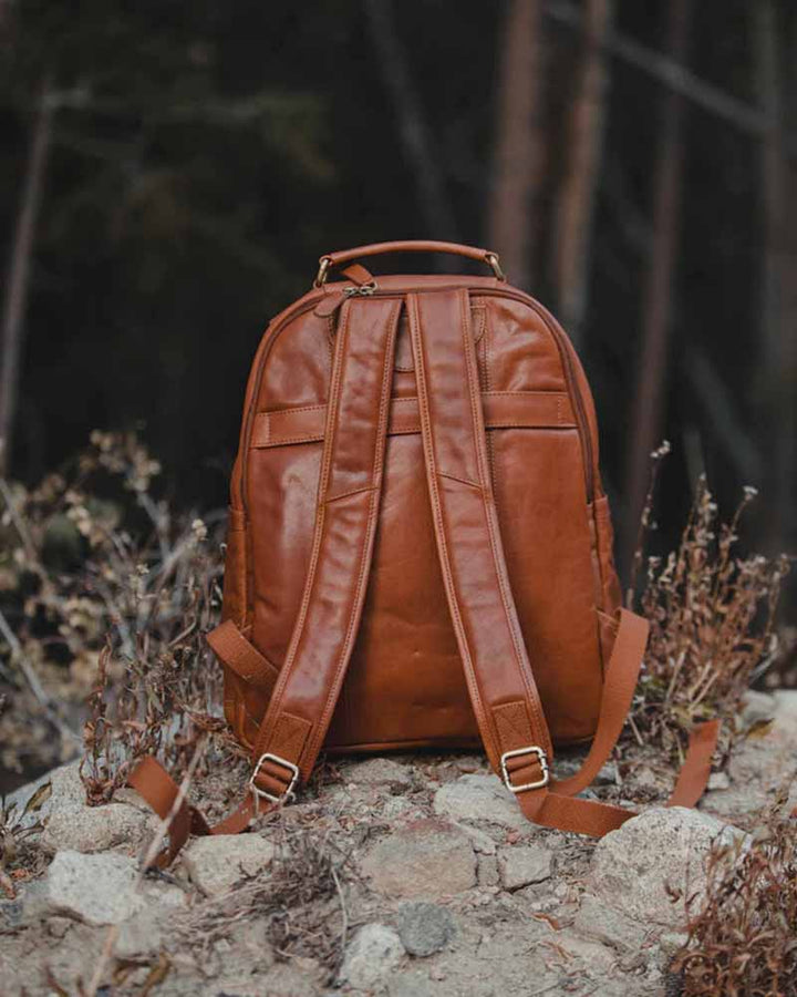 Katmai Leather Backpack in Rustic Brown in UK