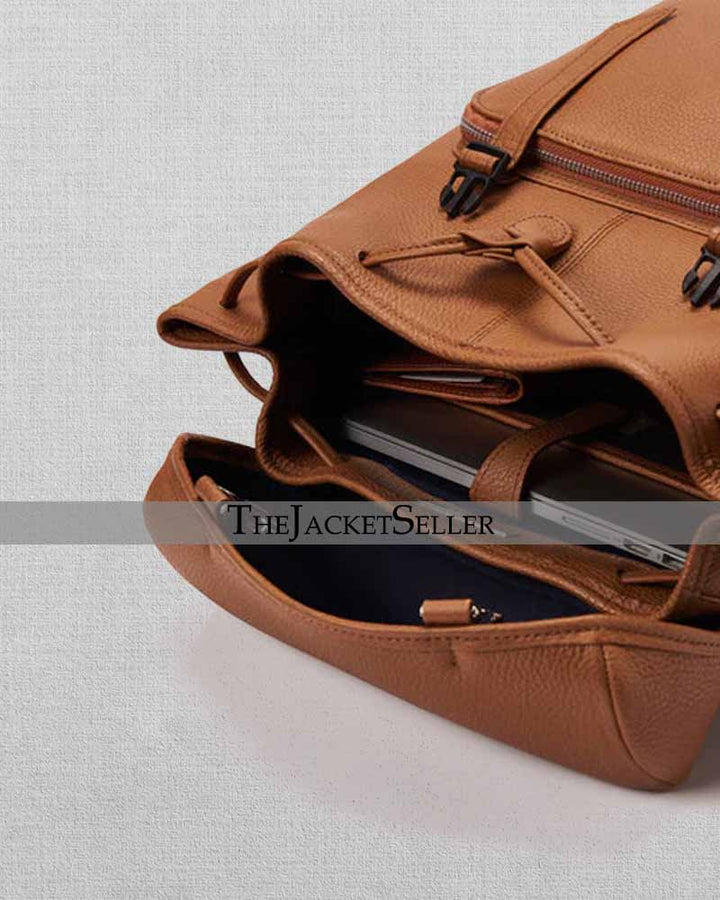 Stylish tan backpack with adjustable straps in American market