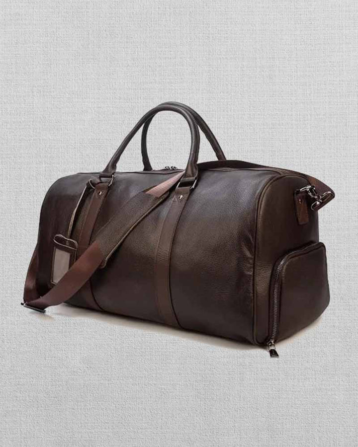 Vintage-inspired Brown Leather Weekender Bag for a Timeless Look in USA market