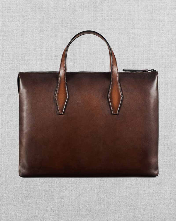 Premium leather briefcase for work or travel in USA market