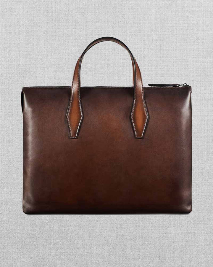 Premium leather briefcase for work or travel in USA market